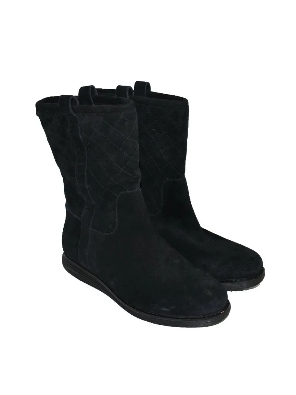 New Cole Haan Roper Grand Waterproof Boot Black Suede Sz 9.5 B W000929 DD23